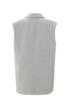 Load image into Gallery viewer, Yaya - Grey Melange Sleeveless Blazer W/Padded Shoulders
