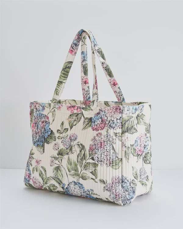 Fable - Quilted Cotton Tote Hydrangea