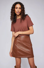 Load image into Gallery viewer, Gentle Fawn - Skirt Chrissy Faux Leather Cognac Mini
