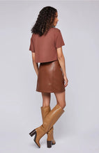 Load image into Gallery viewer, Gentle Fawn - Skirt Chrissy Faux Leather Cognac Mini
