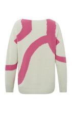 Load image into Gallery viewer, Yaya - Jacquard Sweater With Pink Detail
