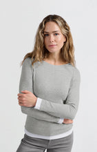 Load image into Gallery viewer, Yaya - Top T Shirt Long Sleeves Grey Faux Layer
