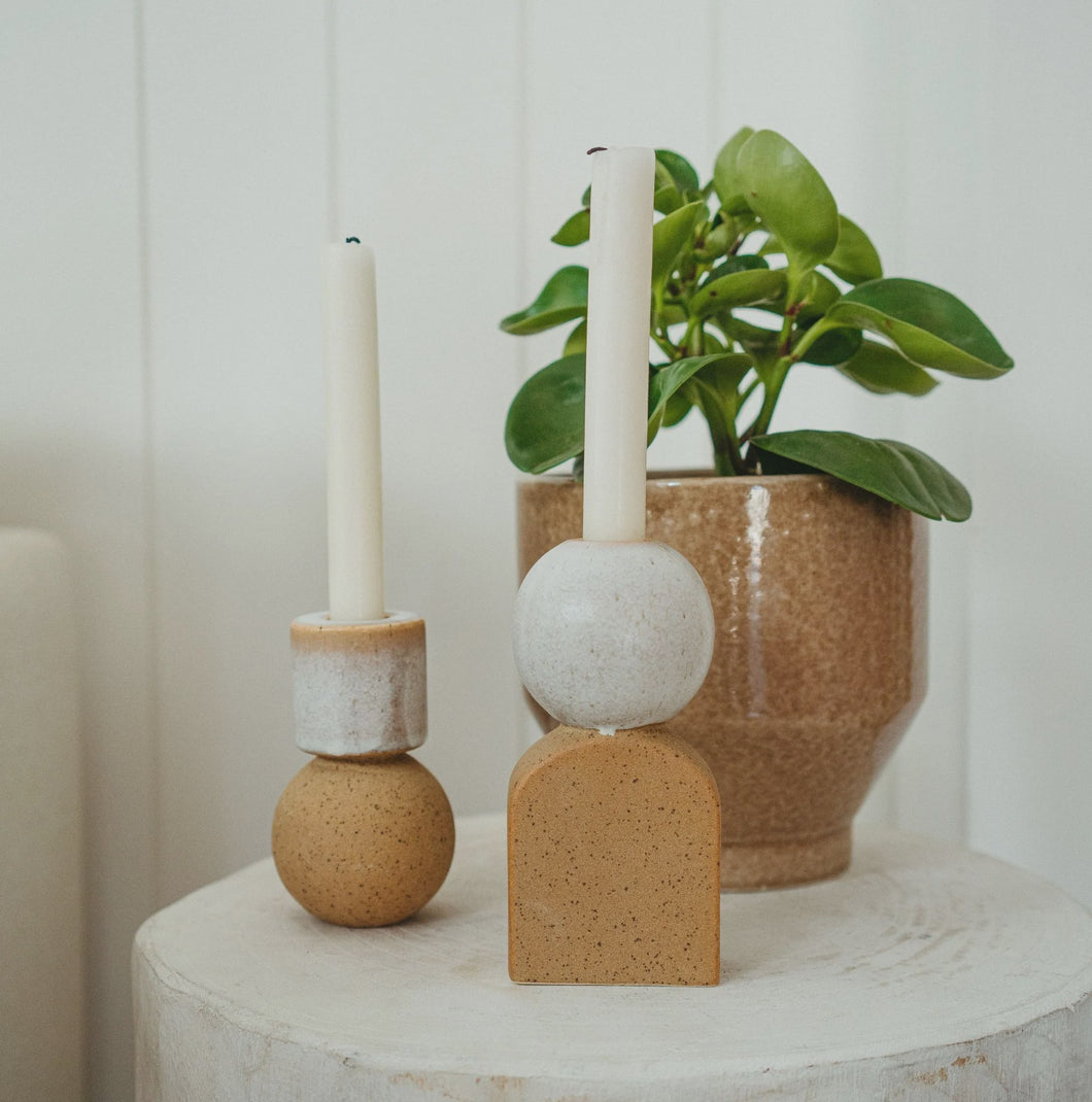 Sandy  Clay Candle Holder
