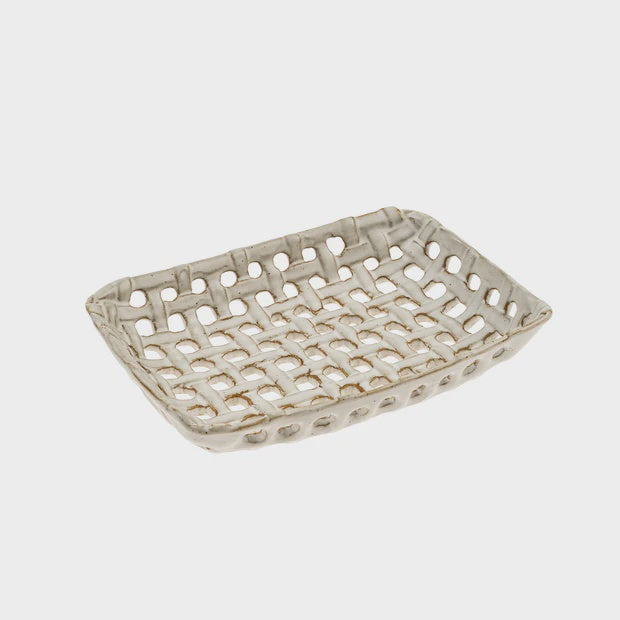 Porcelain Basket Weave Tray