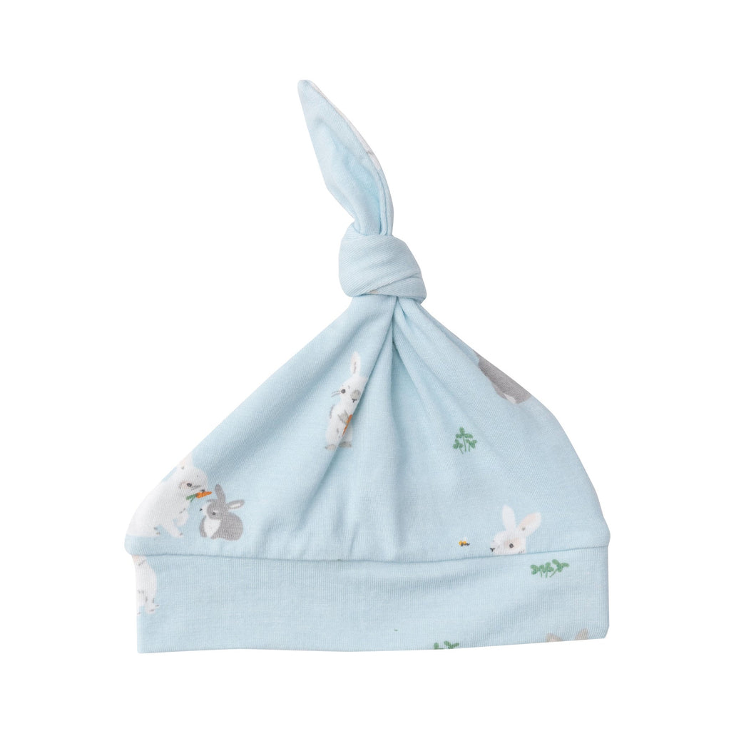 Bunnies Blue Knotted Hat
