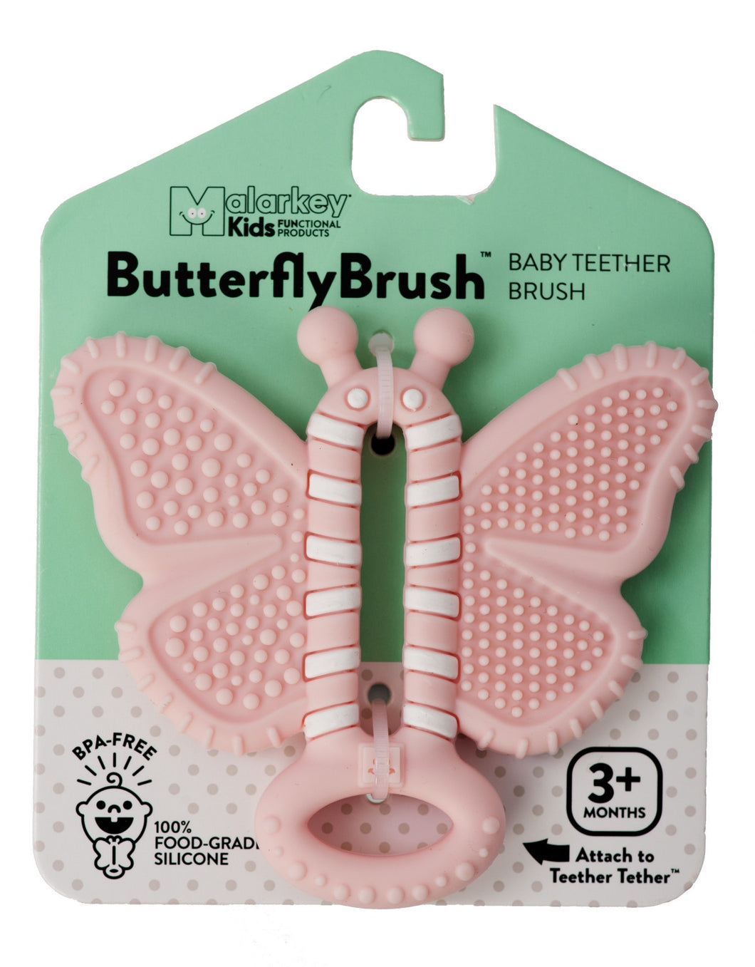 Teether - Butterfly Brush Pink