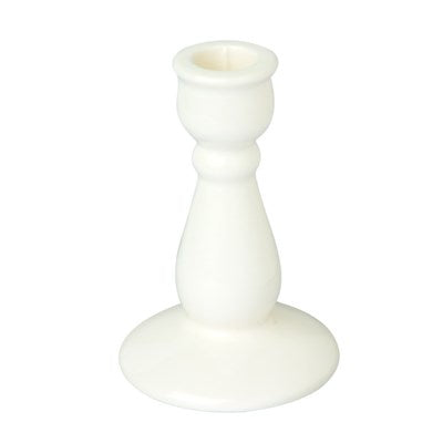 Candle Holder - Taper White Ceramic Medium