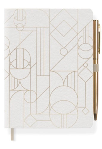 Journal With Pen - Deco Shapes