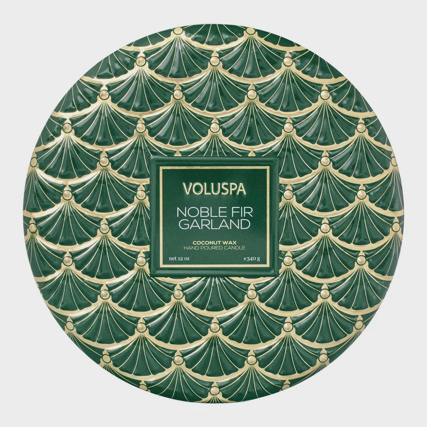 Voluspa - Noble Fir Garland 3Wick Tin Candle