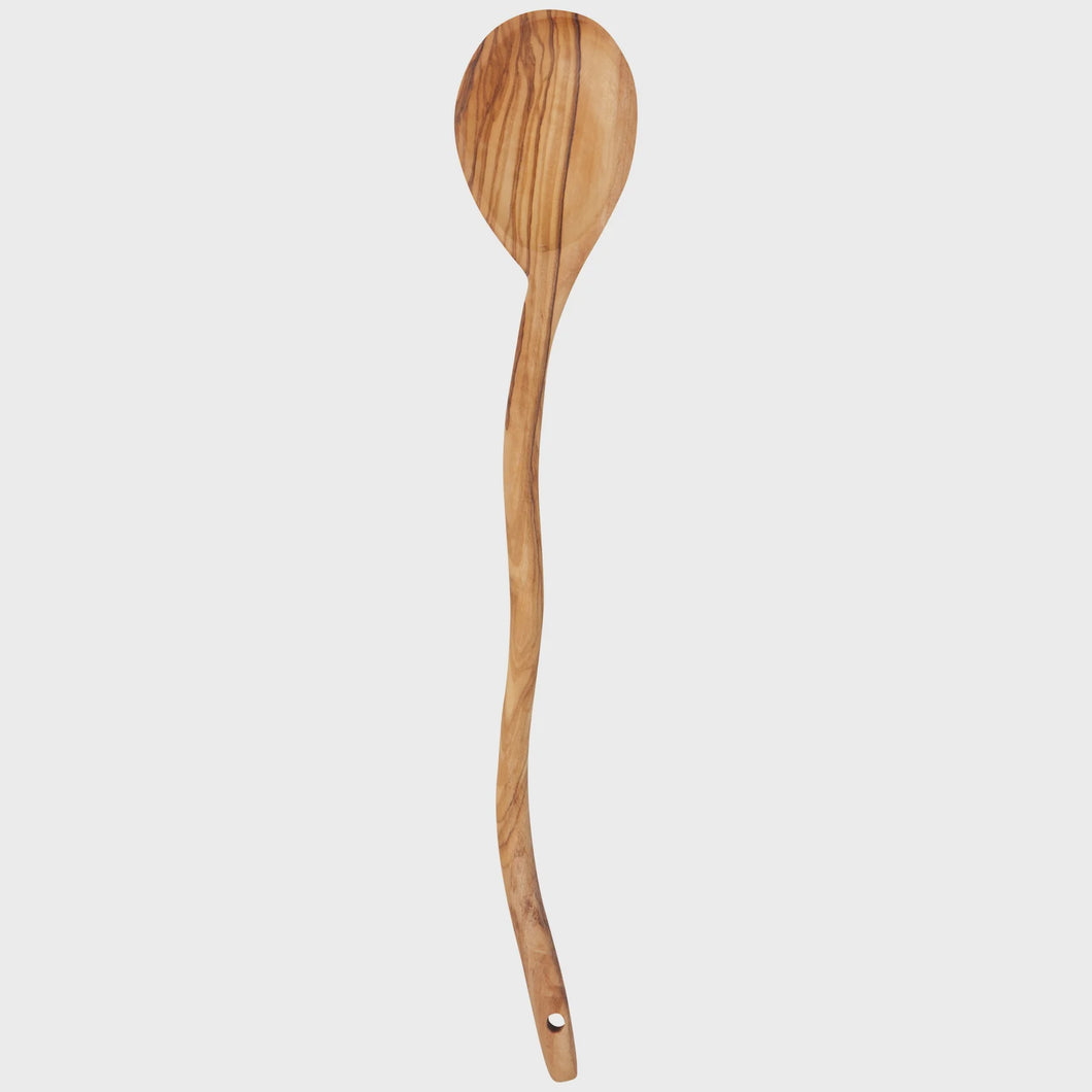 Spoon Rounded Wavy Olive Wood