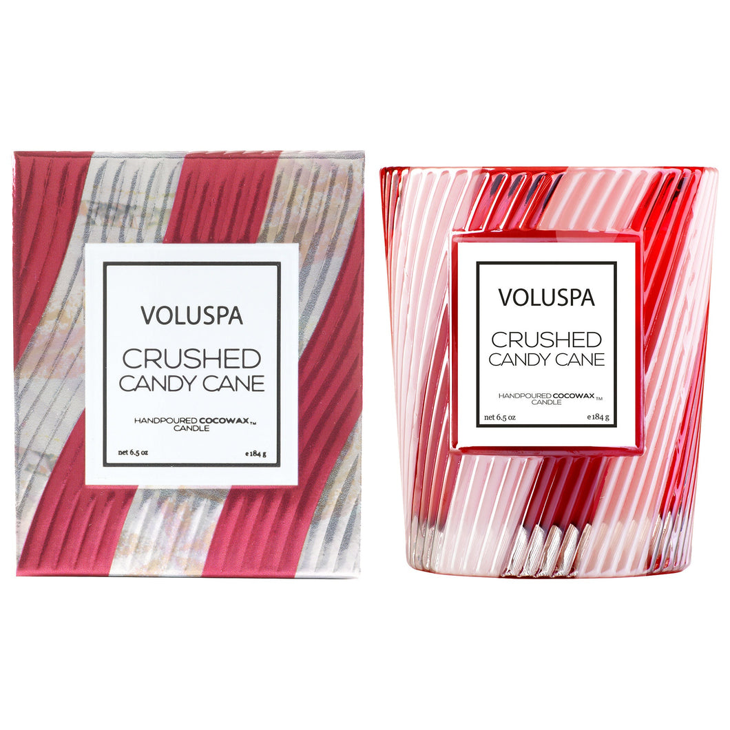 Voluspa Crushed Candy Cane - Classic Textured Glass
